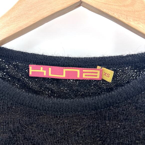 Kuna Black Textured 100% Baby Alpaca Crewneck Sweater Womens Size XS - Picture 5 of 6